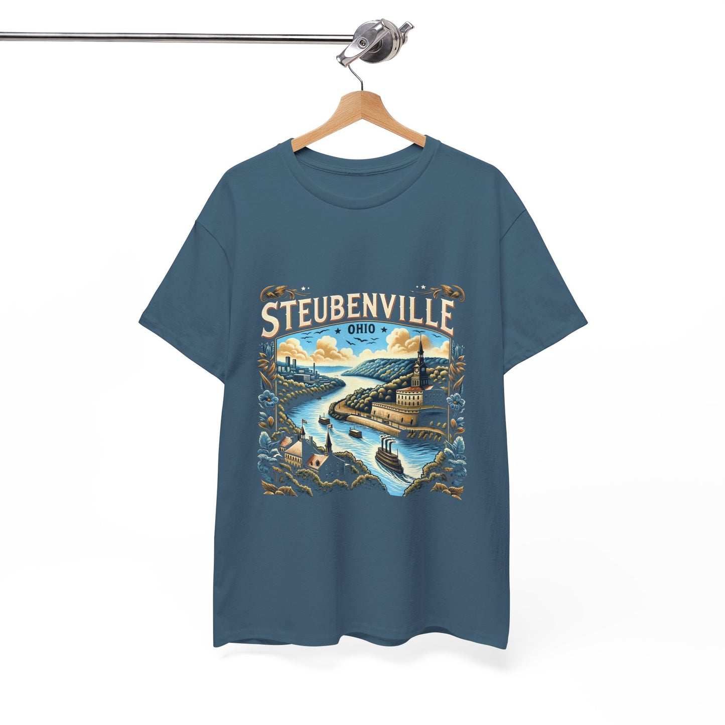 Steubenville Ohio Scenic Unisex Heavy Cotton Tee - Vintage Design