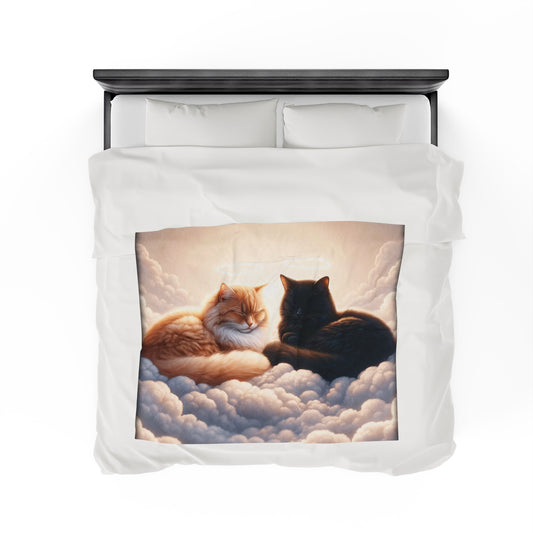 Angel Kitties - Velveteen Plush Blanket