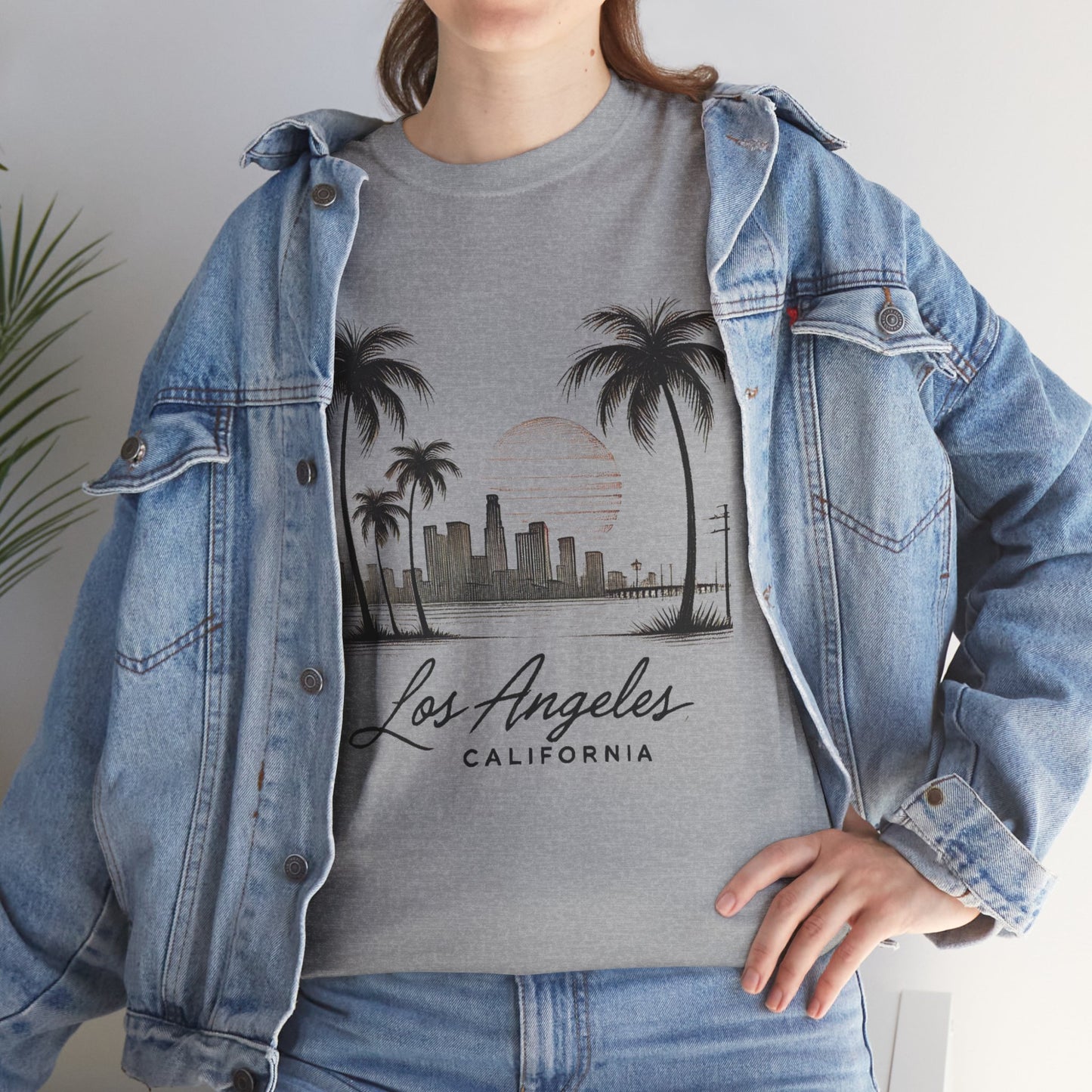 Los Angeles Sunset Unisex Heavy Cotton Tee - Perfect for California Dreamers