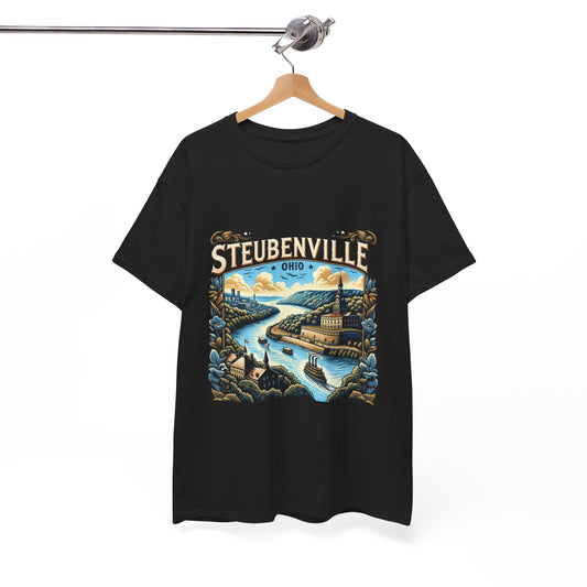 Steubenville Ohio Scenic Unisex Heavy Cotton Tee - Vintage Design