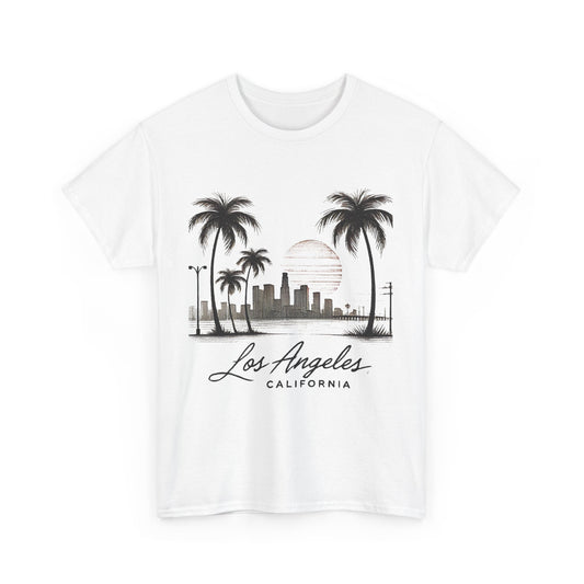 Los Angeles Sunset Unisex Heavy Cotton Tee - Perfect for California Dreamers